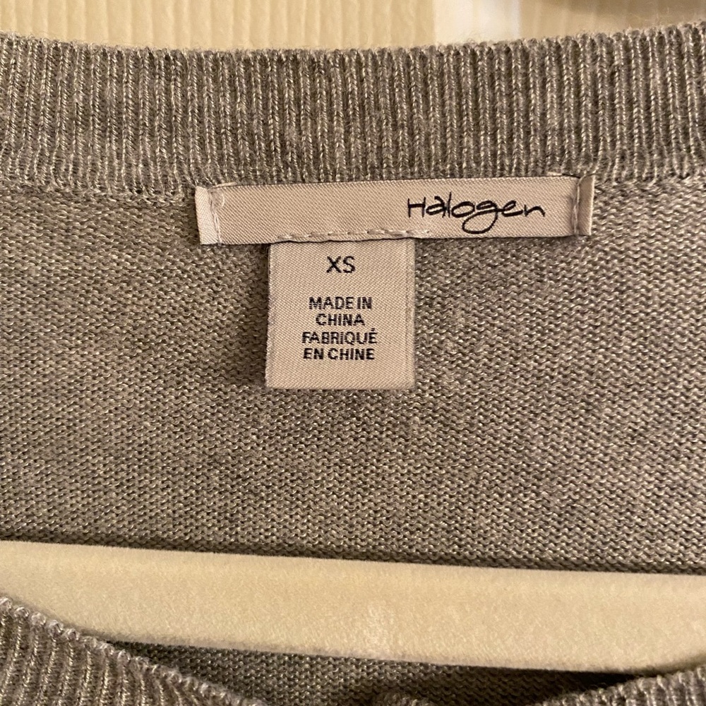 Halogen Gray 3/4 Sleeve Cardigan Lightweight Button Front Basic Layering Top - Picture 2 of 3